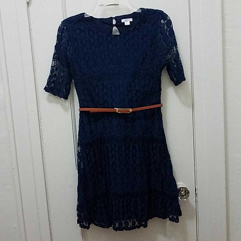 Navy Blue Laced Dress